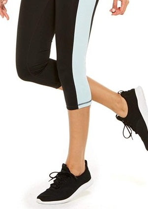 Leggings cropped femininas Ideology Colorblocked Azul Tamanho Extra Grande