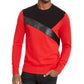 Suéter masculino colorblocked INC International Concepts, tamanho médio, vermelho, extra grande