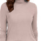 Blusa feminina Charter Club com gola alta canelada mesclada, rosa, tamanho extragrande