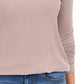 Blusa feminina Charter Club com gola alta canelada mesclada, rosa, tamanho extragrande
