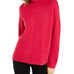 Blusa feminina Alfani com gola alta e ombro caído, cor Claret Rose, tamanho grande