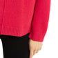 Blusa feminina Alfani com gola alta e ombro caído, cor Claret Rose, tamanho grande