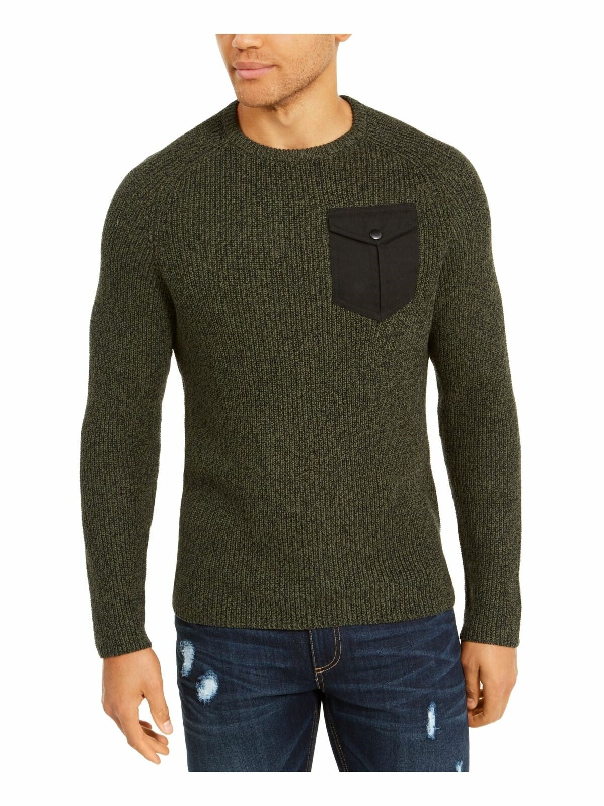 Suéter American Rag Masculino Gola Redonda Bolso Verde Tamanho Médio
