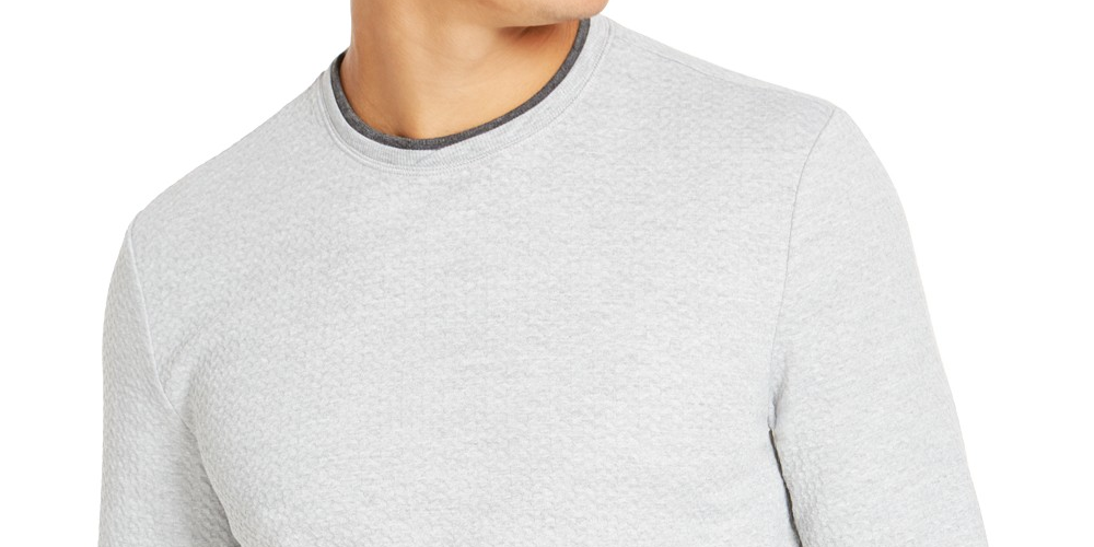 Suéter cruzado masculino Tasso Elba cinza tamanho grande