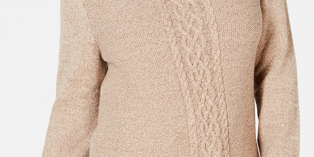 Karen Scott Suéter Feminino de Tricô com Painel Marrom Tamanho Grande