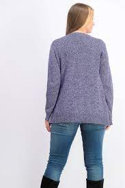 Karen Scott Suéter Feminino de Tricô com Painel Médio Roxo Tamanho 2 Extra Grande