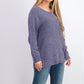 Karen Scott Suéter Feminino de Tricô com Painel Médio Roxo Tamanho 2 Extra Grande