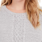 Karen Scott Suéter feminino plus size de malha trançada com painel cinza médio tamanho 1X