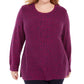 Karen Scott Suéter Feminino Plus Size em Tricô com Painel Rosa Tamanho Extra Grande