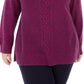 Karen Scott Suéter Feminino Plus Size em Tricô com Painel Rosa Tamanho Extra Grande