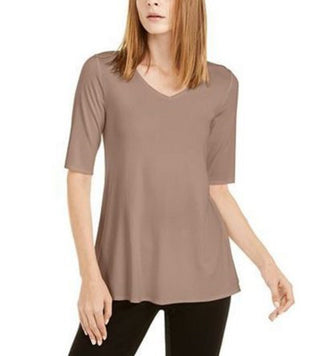 Túnica feminina Alfani com decote em V e alças largas, rosa escuro, tamanho extra pequeno