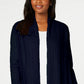 Karen Scott Cardigan Feminino Frente Aberta Bege Tamanho Médio