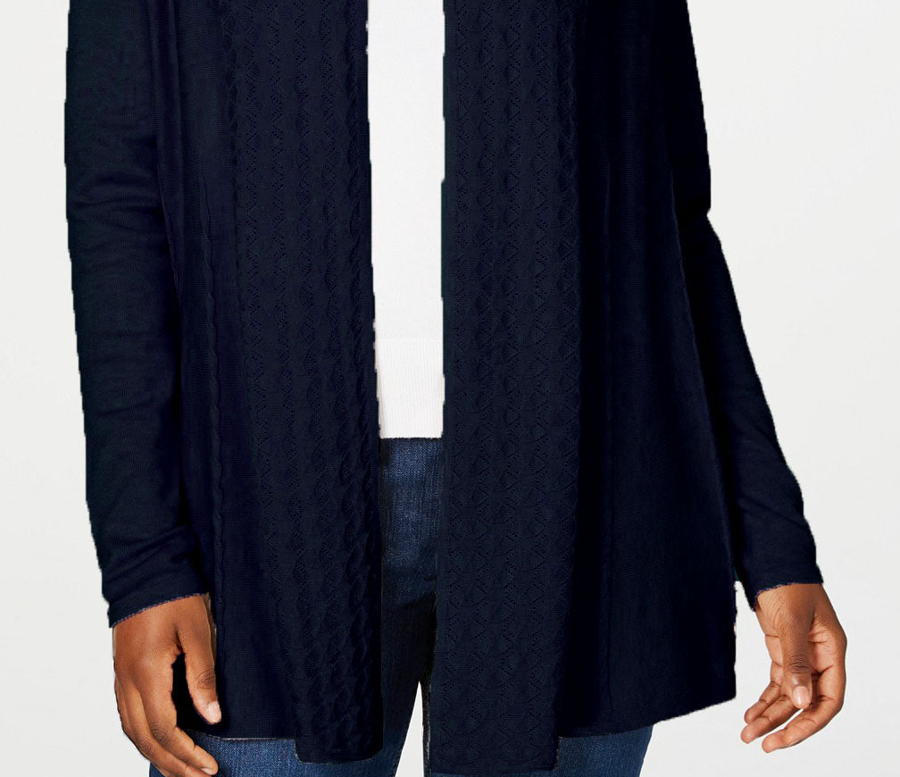 Karen Scott Cardigan Feminino Frente Aberta Bege Tamanho Médio