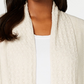 Karen Scott Cardigan Feminino Aberto na Frente Bege Escuro Tamanho 2 Extra Grande