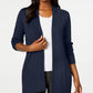 Karen Scott Cardigan Feminino Aberto na Frente Azul Marinho Tamanho Extra Pequeno