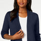 Karen Scott Cardigan Feminino Aberto na Frente Azul Marinho Tamanho Extra Pequeno