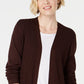 Karen Scott Cardigan Feminino Aberto na Frente Azul Tamanho P