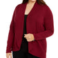 Karen Scott Cardigan Feminino Frente Aberta Médio Vermelho Tamanho 3X