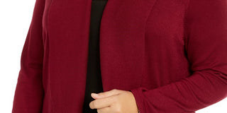 Karen Scott Cardigan Feminino Frente Aberta Médio Vermelho Tamanho 3X