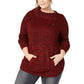 Suéter feminino estilo &amp; co com gola envelope vermelho tamanho 2 extra grande