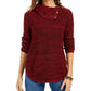 Suéter feminino estilo &amp; co com gola envelope, tamanho pequeno, vermelho