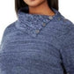 Suéter feminino plus size com acabamento em botões Style &amp; Co, azul, tamanho XX-G