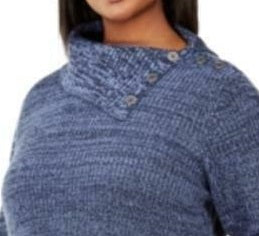 Suéter feminino plus size com acabamento em botões Style &amp; Co, azul, tamanho XX-G