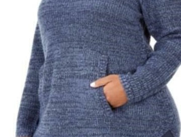 Suéter feminino plus size com acabamento em botões Style &amp; Co, azul, tamanho XX-G