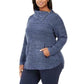 Suéter feminino com acabamento em botões Style &amp; Co, azul, tamanho 1X