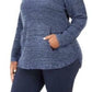 Suéter feminino com acabamento em botões Style &amp; Co, azul, tamanho 1X