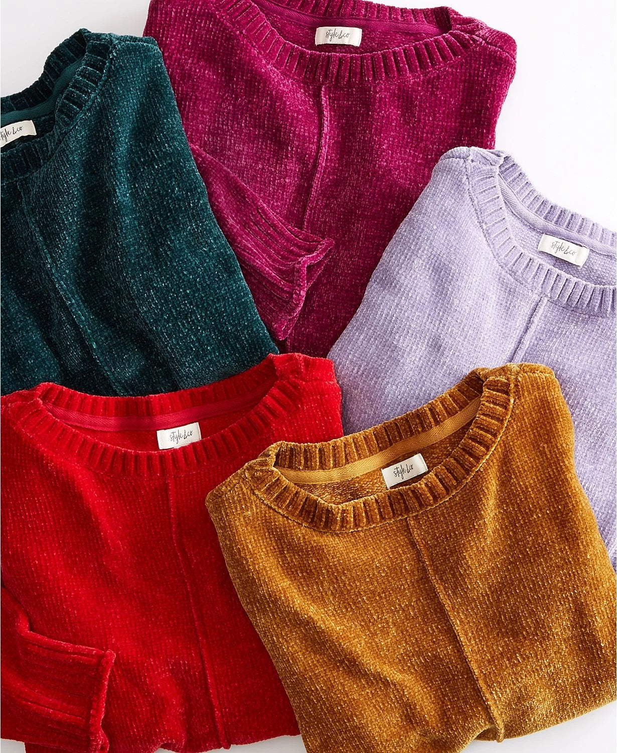 Suéter feminino Petite Chenille Style &amp; Co, tamanho pequeno, vermelho