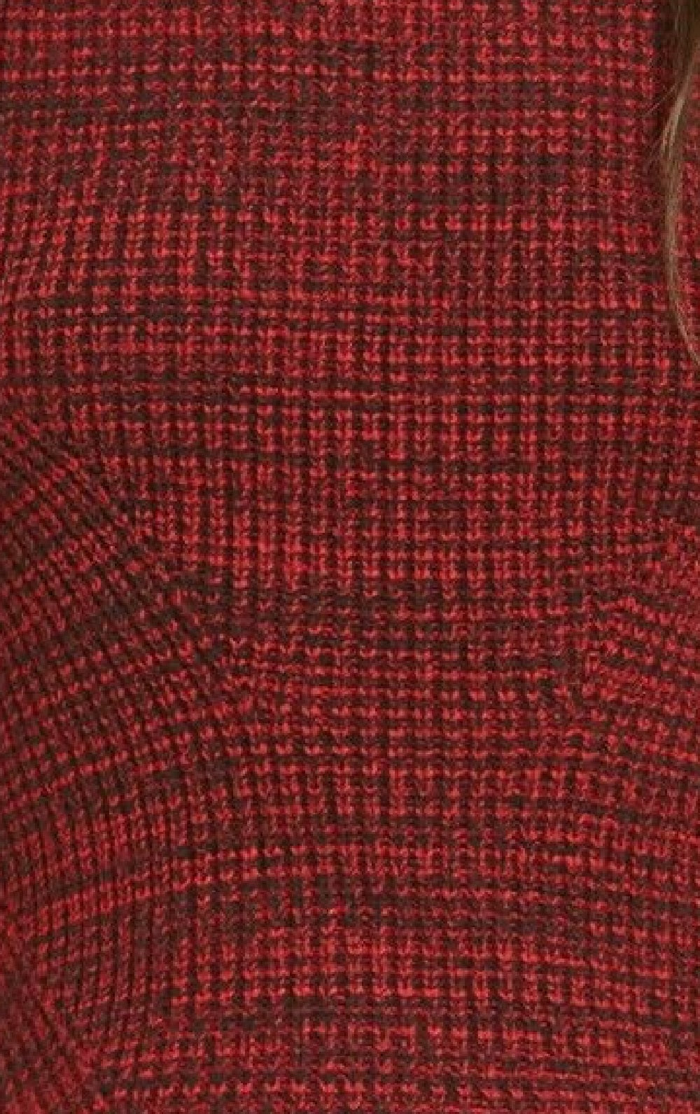 Suéter feminino de gola redonda mesclado estilo &amp; co, vermelho, tamanho médio
