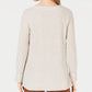 Suéter feminino de malha mesclada Petite Style &amp; Co, bege, tamanho grande