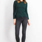 Suéter feminino de malha mesclada Petite Style &amp; Co, tamanho Petit, verde