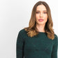 Suéter feminino de malha mesclada pequena estilo &amp; co, verde, tamanho pequeno
