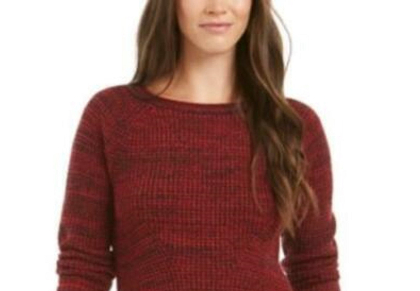 Suéter feminino de malha mesclada Petite Style &amp; Co, tamanho Petite, vermelho