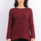Suéter feminino de malha mesclada Petite Style &amp; Co, tamanho pequeno, vermelho