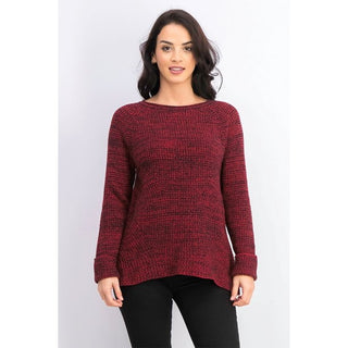 Suéter de malha mesclado feminino Style &amp; Co, tamanho pequeno, vermelho