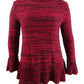 Suéter de malha mesclado feminino Style &amp; Co, tamanho pequeno, vermelho