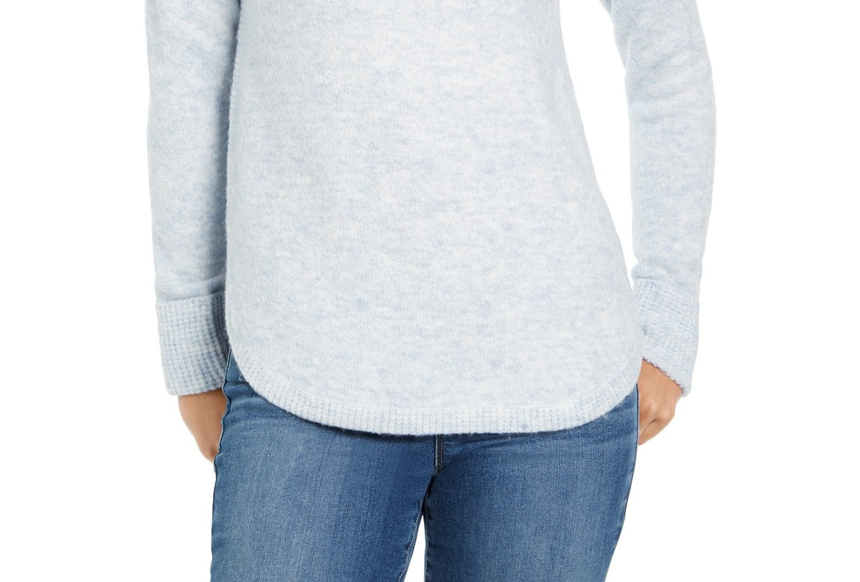 Suéter feminino estilo &amp; co com decote redondo, tamanho pequeno, azul, combo, tamanho pequeno