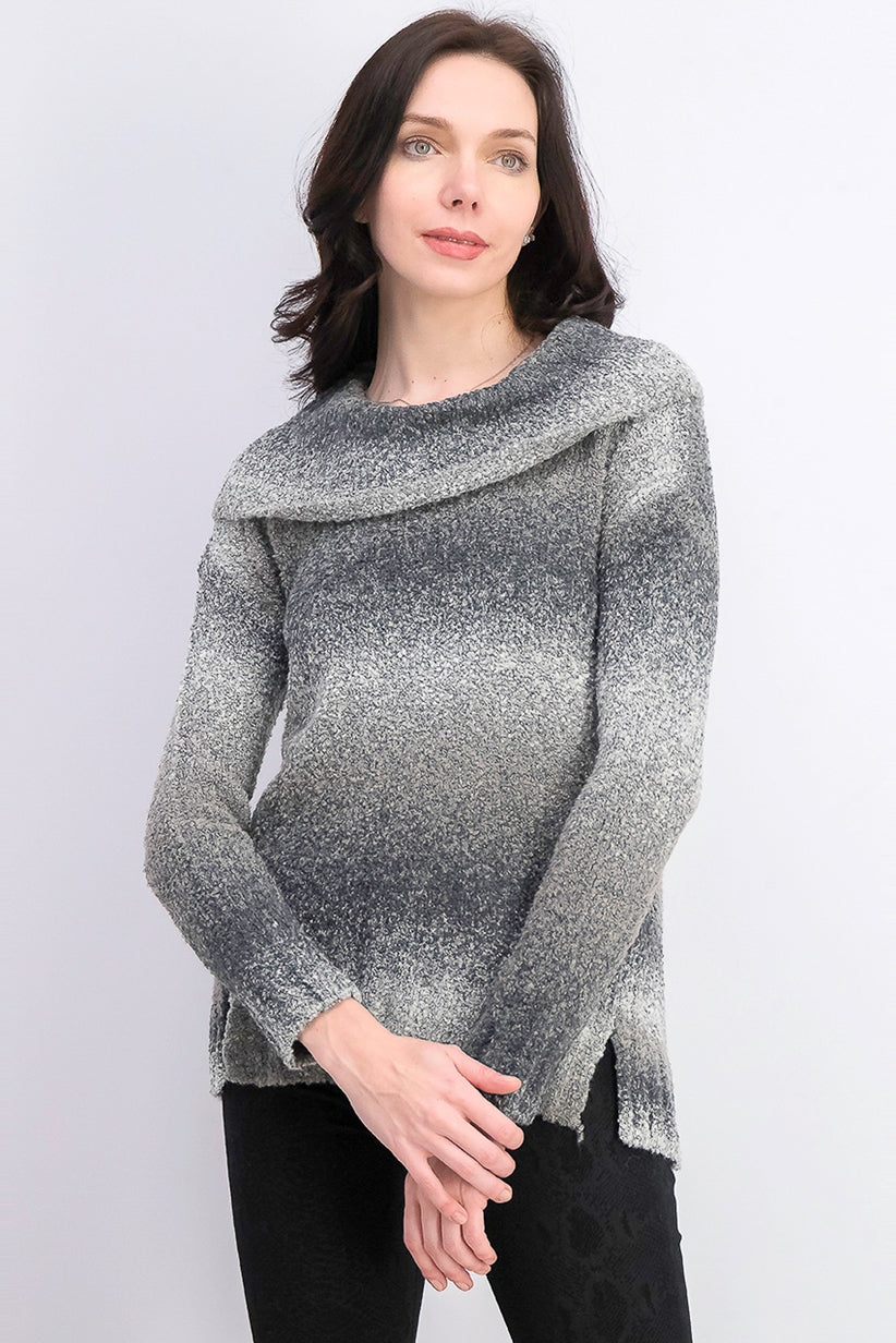 Suéter feminino estilo &amp; co com gola alta, tamanho pequeno, cinza