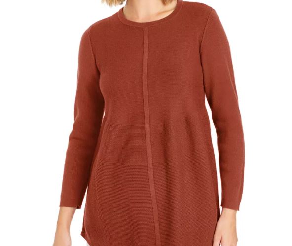 Túnica feminina de malha com pontos mistos Style &amp; Co, bege, tamanho médio