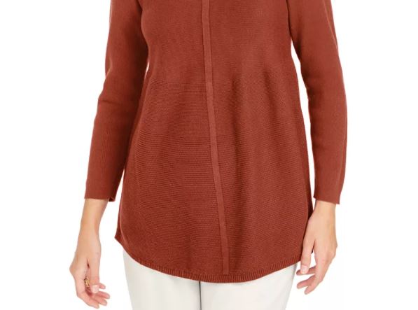 Túnica feminina de malha com pontos mistos Style &amp; Co, bege, tamanho médio