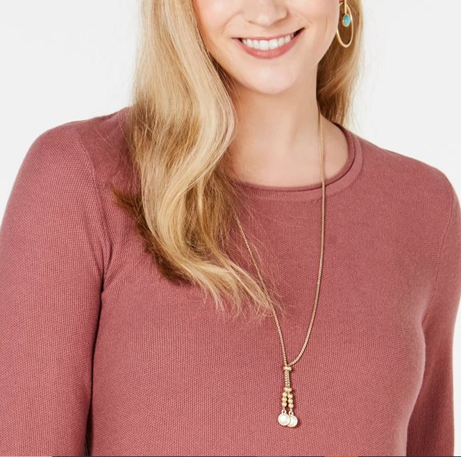 Suéter túnica feminino estilo &amp; co, bege, tamanho extragrande