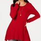 Suéter túnica feminino alto-baixo estilo &amp; co vermelho tamanho médio