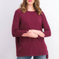 Suéter túnica feminino com costura frontal estilo &amp; co, vinho, tamanho pequeno