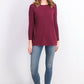 Suéter túnica feminino com costura frontal estilo &amp; co, vinho, tamanho pequeno
