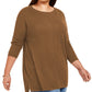 Suéter túnica feminino com costura frontal estilo &amp; co marrom tamanho 2 extra grande
