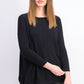 Suéter túnica feminino estilo &amp; co com costura frontal pequena, preto, tamanho pequeno