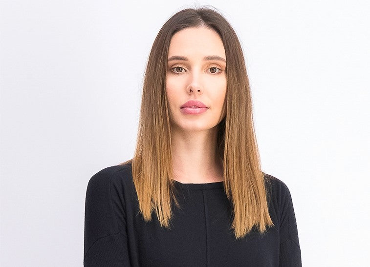 Suéter túnica feminino estilo &amp; co com costura frontal pequena, preto, tamanho pequeno